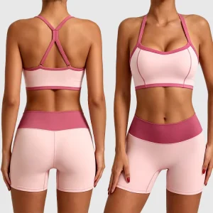 Contrast Binding Four-Way Stretch Breathable Lightweight Leggings Pilates Recycled Fabric Women Bra Yoga Set Leisurewear