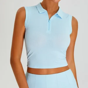 Cool Touch Sun Protective Sleeveless Yoga Vest Women Outdoor UV Protection Sports Top Quick Dry Running Clothing