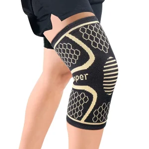 Copper Nylon Protective Knee Brace Support Compression Sleeve Knee Pad Wrap Volleyball Kneepad for Arthritis Running