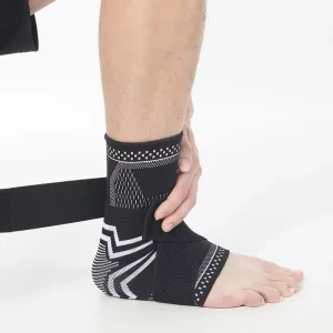 Copper Power Knit Ankle Brace Compression Sleeve Knit Ankle Brace Adjustable for Sprained Ankle Tendon