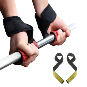 Cotton Hard Pull Wrist Lifting Straps Grips Band Neoprene Cushioned Wrist Padded Anti Skid Silicone Fitness Safety Deadlift