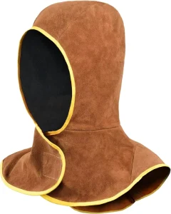 Cowhide Split Leather Welding Caps Protector with Neck Shoulder Drape Full Head Cover Protection for Men&Women
