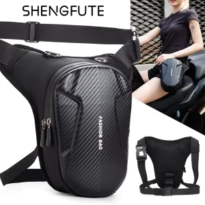 Cross Border Fashion PU Tactical Waterproof Reflective Zipper Leg Bag for Men’s Motorcycle Riding and Outdoor Sports