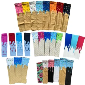 Custom Baseball Ice Creamm Cookie Arm Sleeves Volleyball Basketball Arm Cover Sleeves With Headband Set For Unisex Kids