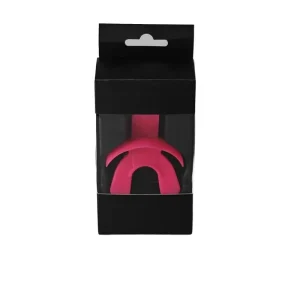 Custom Blister Pack Box Window Hot Pink Football Mouth Guard with String Protective Eco Friendly Rubber Breast Cancer Month BCAM