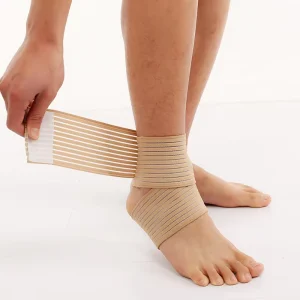 Custom Breathable Ankle Support Collar Nylon Knit Ankle Sleeve with Strap Support