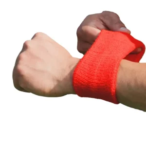 Custom Cotton Wrist Brace Hand Guard for Sport Tennis Zipper Sweatband with Embroidered Logo for Gym Use
