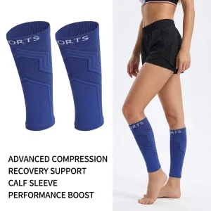 Custom Cycling Leg Calf Protector Breathable Sports Compression Sleeves Double Ring Closure Soft Nylon Spandex