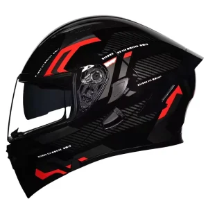 Custom Double Visor Motorcycle Flip up Modular Full Face Helmet for Men Women