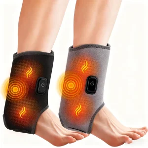 Custom Durable Heated Ankle Support Adjustable Heating Ankle Brace Foot Massager Foldable Electric Ankle Sleeve for Arthritis