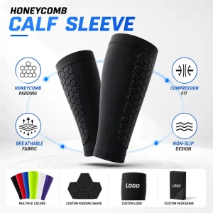 Custom EVA Honeycomb Leg Sleeve Compression Calf Guard For Soccer Football Sports Protection