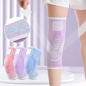 Custom Elastic Compression Nylon Knee Guard with Stretch Anti Slip Silicone Lightweight Patella Protection Yoga Running Cycling