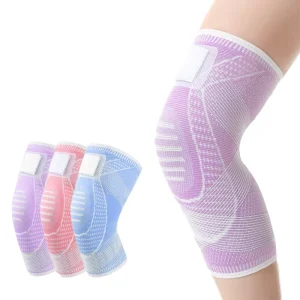 Custom Elastic Compression Nylon Knee Guard with Stretch Anti Slip Silicone Lightweight Patella Protection Yoga Running Cycling