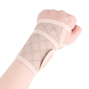 Custom Embroidered Hook Loop Closure Nylon Cotton Knit Wrist Sleeve Men Women Athletes Gym Basketball Tennis Support