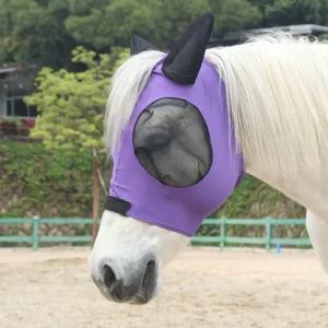 Custom Equine Elastic Fly Mask With Mesh Fly Protection Horse Products All Seasons Fit Equestrian Equipment