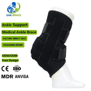 Custom Factory Adjustable Ankle Joint Fracture Support Medical Orthopedic Ankle Splint Brace