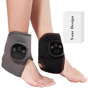 Custom Foot Massager Machine Heated Foot Brace Wrap Heat Compress Foot Massage Pad Cordless Ankle Massager with Heat