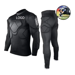 Custom Football Goalkeeper Padded Compression Shirt Pants Protective Gear Suit for Soccer Baseball Softball Rugby Rib Protector