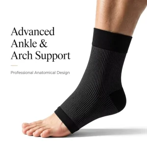 Custom German Machine Made Nylon Spandex Ankle Compression Sleeves Plantar Fasciitis Relief Joint Stability Gear