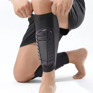Custom Gradient Printing Soccer Shin Guards with Sleeve Flexible Football Shin Pads Calf Sleeve OEM for Youth Adult