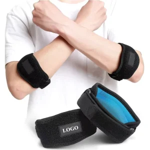 Custom Hot Selling Adjustable Compression Golf Tennis Elbow Support Brace With Compression Pad Elbow Strap