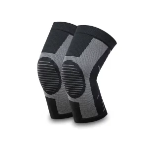 Custom Knitted Elasticity Breathable Compression Blue Knee Sleeves Leg Protectors Knee Guard