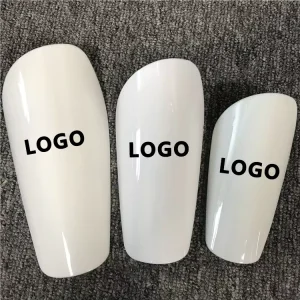 Custom LOGO Printing White PBTEVA Material Durable Professional Protection Football Soccer Shin Guards for Kids Youth Sizes