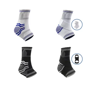 Custom Logo Adjustable Elastic Ankle Support Compression Sleeve Brace Band for Running Universal Outdoor Sports