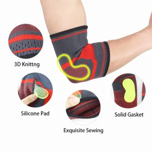 Custom Logo Anti Slip Compression Support Arm Sleeve Elbow Pads Sports Safety Elbow Protection for Volleyball Tennis