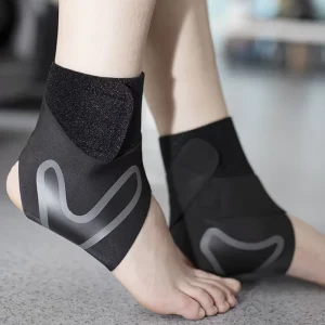 Custom Logo Compression Ankle Strap Brace Breathable Elastic Adjustable Stabilizer With Hook Loop Closure For Ankle Protection