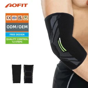 Custom Logo Compression Workout Fitness Nylon Knitted Nylon Brace Elbow Support Sleeve
