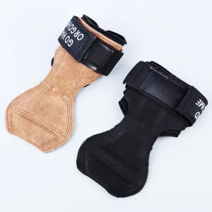Custom Logo Cowhide Gym Wrist Palm Protector Hand Grips Soft Strong Professional Protection Non Slip Weightlifting