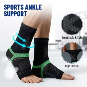 Custom Logo Elastic Widening Groove Ankle Protector Compression Ankle Support Sleeve for Running Basketball Football Tennis