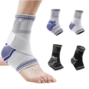 Custom Logo Elastic Wraps Ankle Brace Sleeve Band Outdoor Sports Compression Ankle Support for Pain Sprain