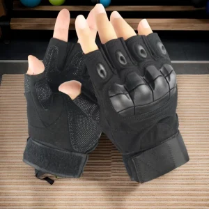 Custom Logo Fingerless Palm Padded Anti-Slip Half Finger Gloves for Motorcycle Work Paintball Men