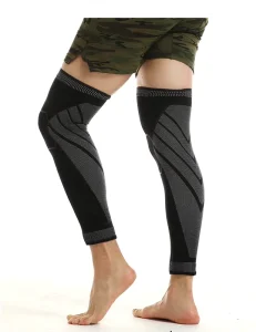 Custom Logo Gym Basketball Volleyball Knee Support Long Calf Leg Compression Sport Knee Sleeve For Men Wearing