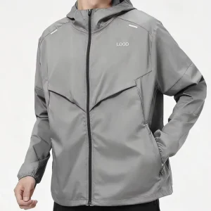 Custom Logo Men Windbreaker Fashion Jacket Breathable Hooded Lightweight Protection Sports Jogging Over Coat