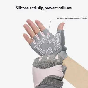 Custom Logo Microfiber Fitness Gloves Non-Slip Silicone Half Finger Cycling Breathable Polyester Gym Workout Gear