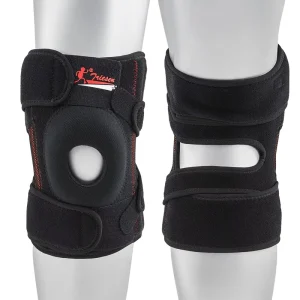 Custom Logo Neoprene Breathable Unisex Knee Strap Support Pads Side Two Springs Patella Open Adjustable Professional Training