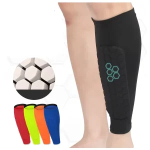 Custom Logo Non Slip Honeycomb Football Leg Strap Brace Support Pads Calf Compression Sleeve Soccer Shin Guard