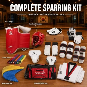Custom Logo OEM WTF Approved High Density PU Full Set Head Chest Arm Shin Taekwondo Protective Gear Kit