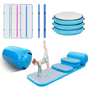Custom Logo PVC Non-slip Air Cushion Track Inflatable Gym Mat Waterproof Sports Equipment Fitness Yoga Gymnastics Taekwondo