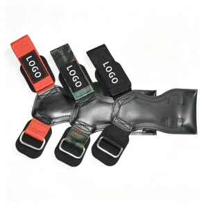 Custom Logo Rubber Lifting Hand Grips Adjustable Anti Slip Weightlifting Palm Guard Pads Thick Gym Protective Gloves for Men