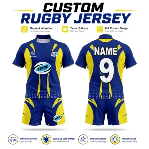 Custom Logo Rugby Jersey Shorts Kit Mens Club Personalized Rugby Uniform For Stadium Shops And Online Retail