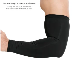 Custom Logo Sports Arm Sleeves Cooling Ice Silk UV Protection Compression Sleeves Flexible Order Terms To Help New Brands