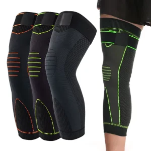 Custom Logo Sports Knee Brace With Long Spandex And Polyester Sleeve For Adults Sports Gear