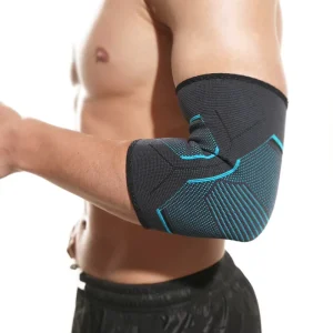 Custom Logo Sports Safety Elbow Knee Pads Gym Exercise Fitness Nylon Knitted Compression Elbow Brace Support