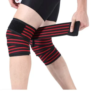 Custom Logo Squat Powerlifting Specific Polyester Knee Sleeves Elastic Bandage Style Compression Knee Pads Weightlifting Knee