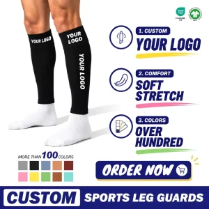 Custom Men’s Football Footless Leg Socks Soccer Leg Protector Calf Compression Sleeve For Spring Season Sports Crew