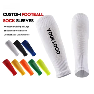 Custom Men’s Football Soccer Sleeves Youth Footless Socks With Bottom Logo Calf Compression Sleeves Leg Protector